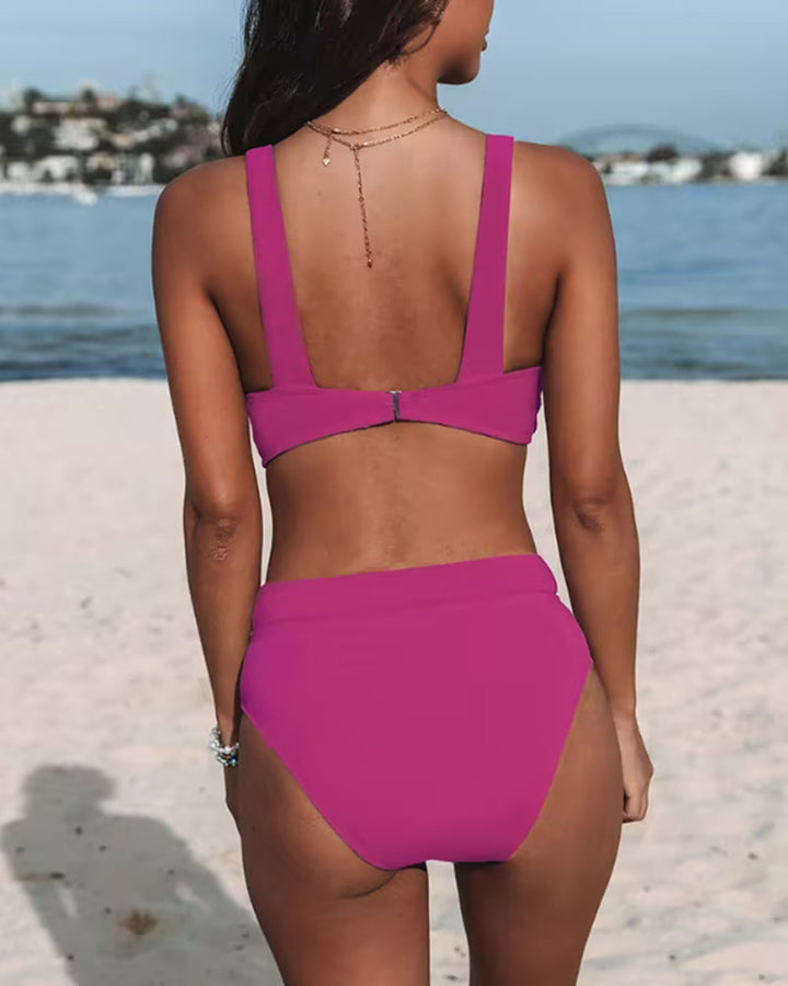 Liss - Einfarbiger High-Waist Bikini