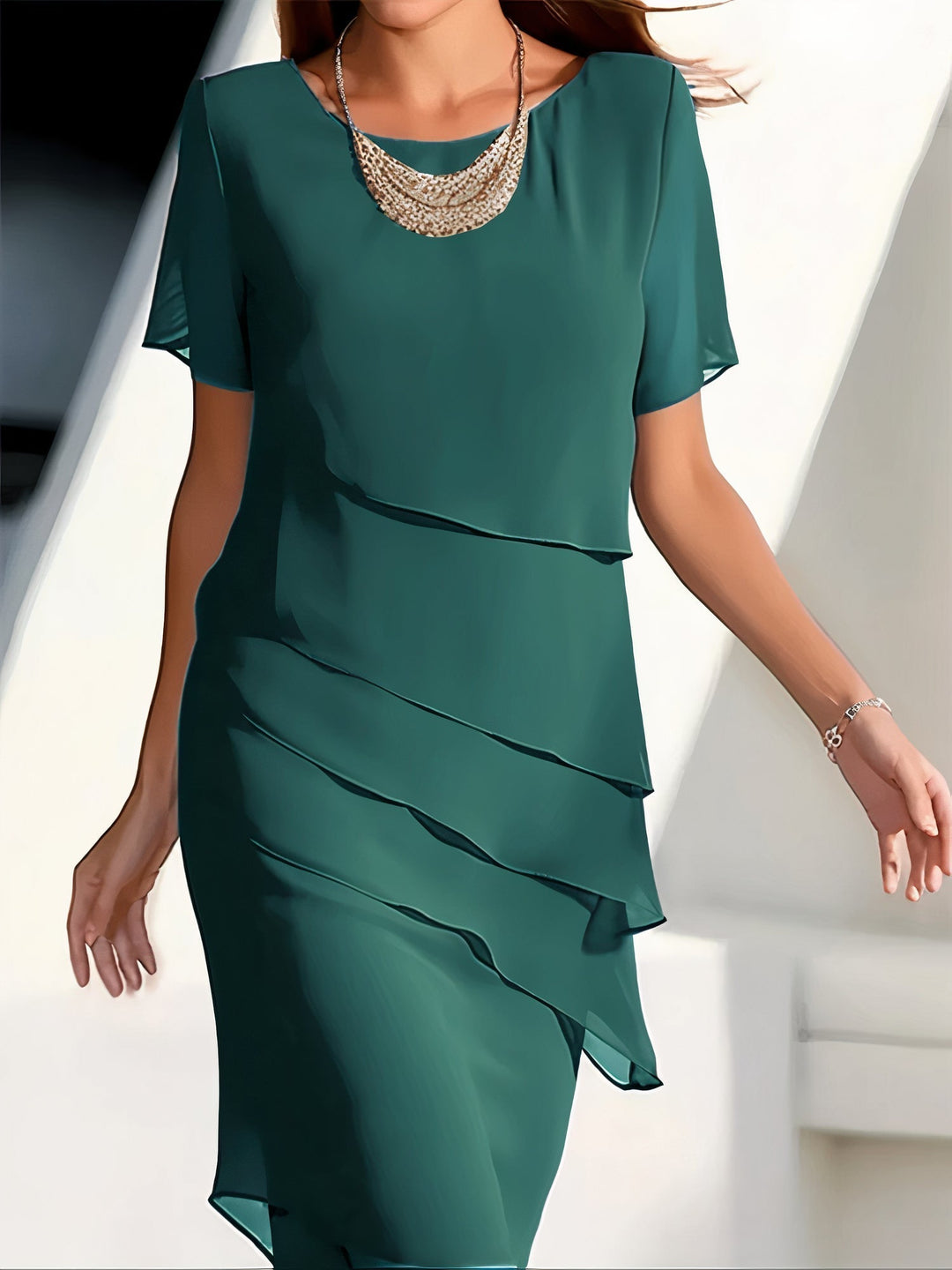 Theresa™ - Plissiertes Kleid aus Seidenchiffon